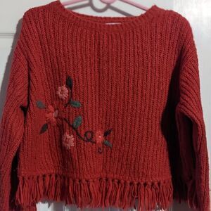Wool oversized sweater cute embroidery XL